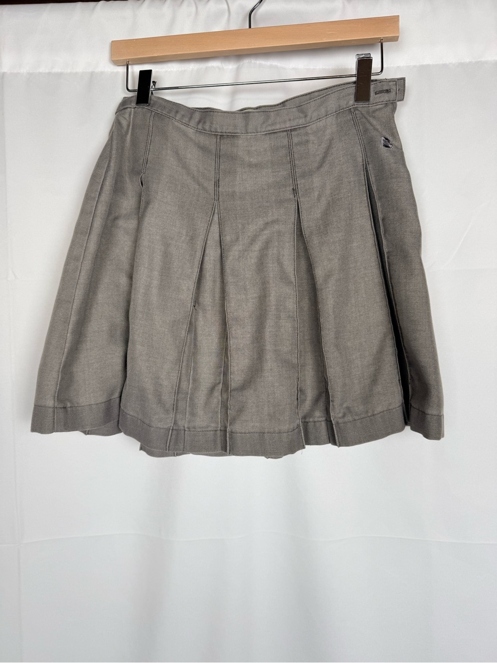 Lands' End Gray Pleated Circle Skirt